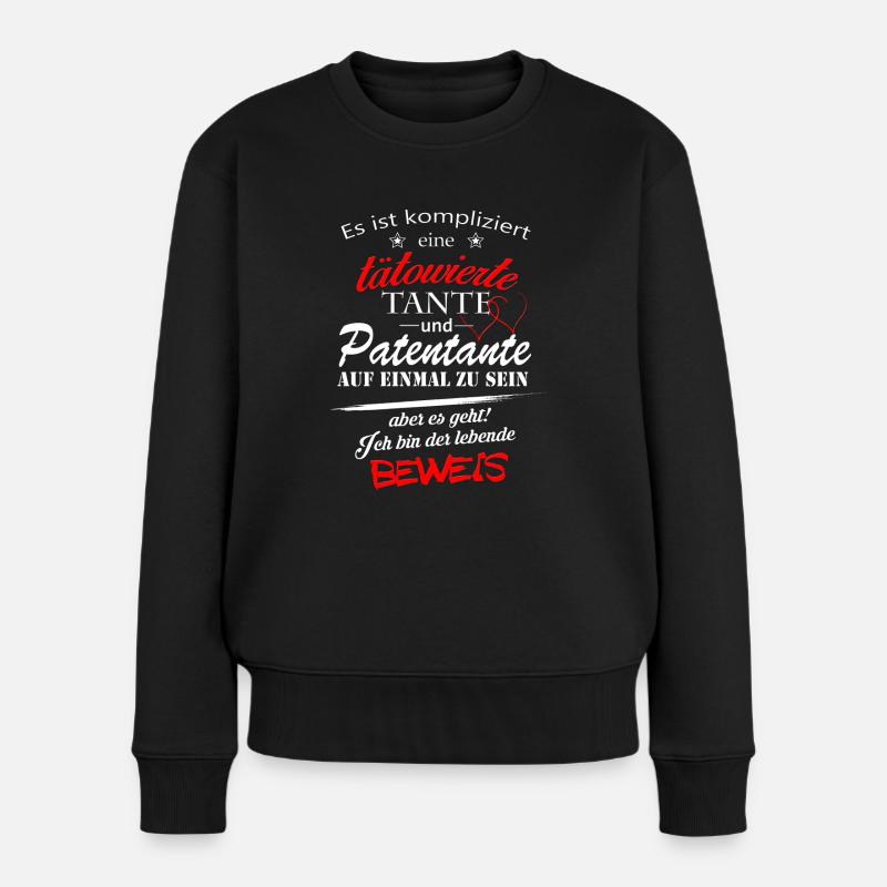 tätowierte Tante Beweis - Frauen Premium Bio Pullover - Schwarz