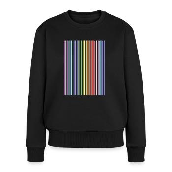 Couleurs pastel - Rayures - Pull Premium bio Femme - noir - Devant - Julia (174cm)