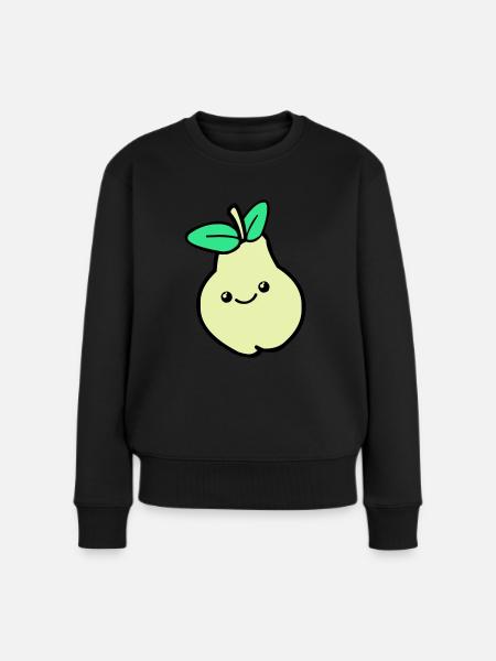 birne comic 02 - Frauen Premium Bio Pullover - Schwarz