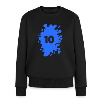 klecks 10 - Frauen Premium Bio Pullover - Schwarz - Vorne - Julia (174cm)