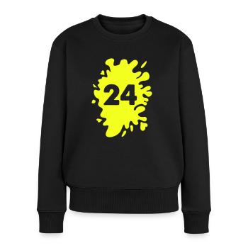 klecks 24 - Frauen Premium Bio Pullover - Schwarz - Vorne - Julia (174cm)