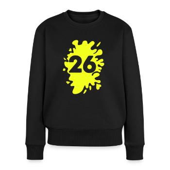 Klecks 26 - Frauen Premium Bio Pullover - Schwarz - Vorne - Julia (174cm)