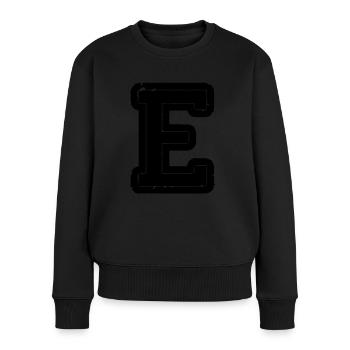 buchstabe E - Frauen Premium Bio Pullover - Schwarz - Vorne - Julia (174cm)