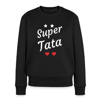 Super Tata cadeau - Pull Premium bio Femme - noir - Devant - Julia (174cm)
