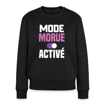 Mode morue activé cadeau humour femme provoque - Pull Premium bio Femme - noir - Devant - Julia (174cm)