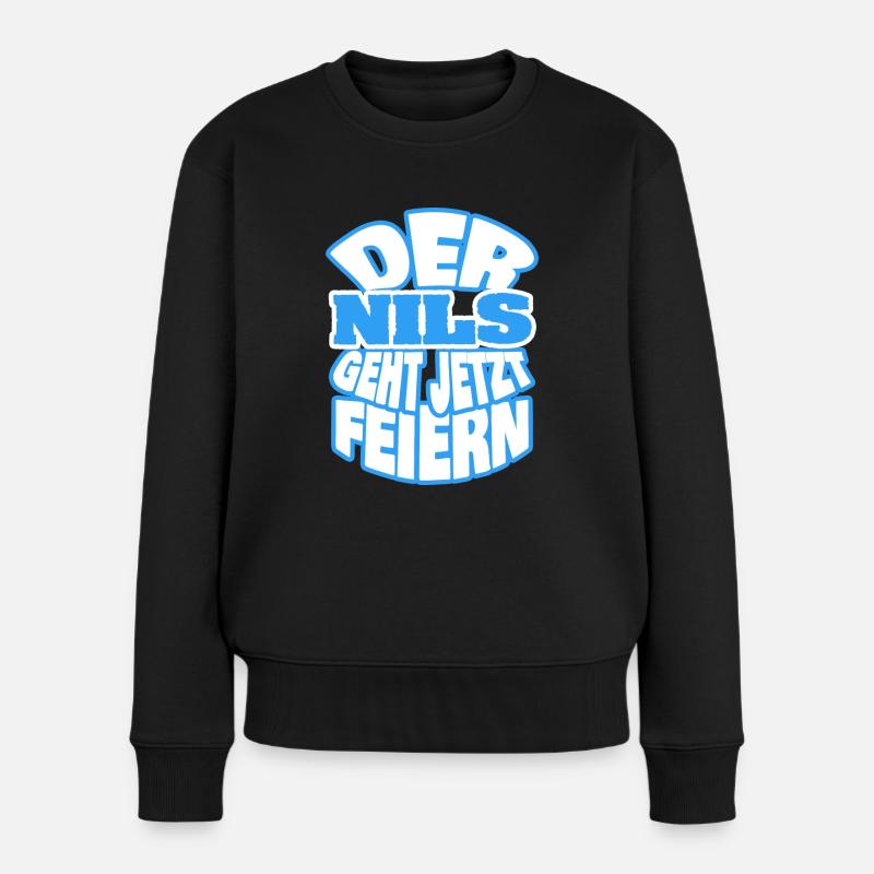 Nils - Frauen Premium Bio Pullover - Schwarz