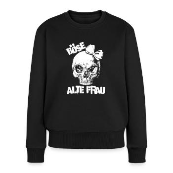 Böse alte Frau - Frauen Premium Bio Pullover - Schwarz - Vorne - Julia (174cm)