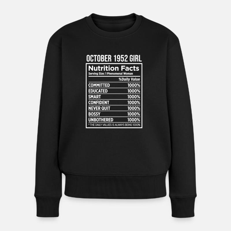 Oktober 1952 - 70. Geburtstag Geschenk. Legende. - Frauen Premium Bio Pullover - Schwarz