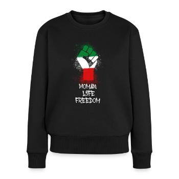 Woman Life Freedom, Faust,Iran,Flag - Women's Premium Organic Jumper - black - Front - Julia (174cm)