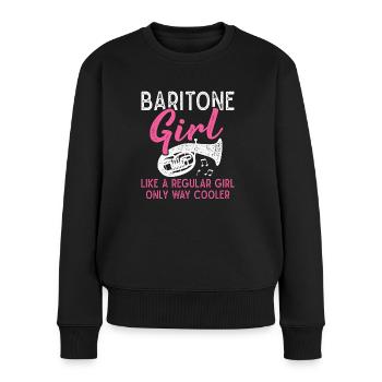 Baritone Horn Girl Orchestra Musician - Women's Premium Organic Jumper - black - Front - Julia (174cm)