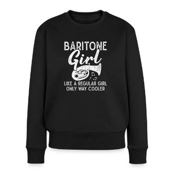 Baritone Horn Girl Orchestra Musician - Women's Premium Organic Jumper - black - Front - Julia (174cm)