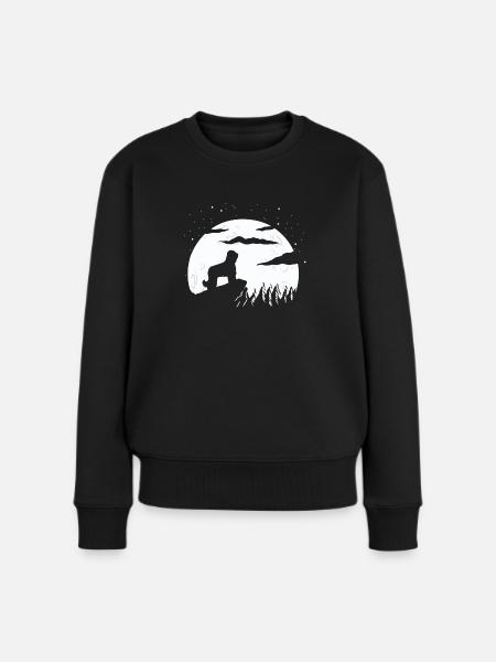 Briard Mond Geschenk - Frauen Premium Bio Pullover - Schwarz