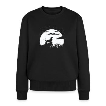 Basset Hound - Women's Premium Organic Jumper - black - Front - Julia (174cm)