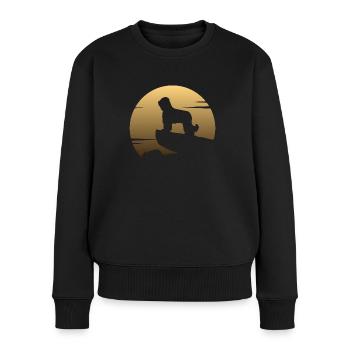 Briard - Frauen Premium Bio Pullover - Schwarz - Vorne - Julia (174cm)