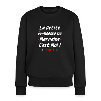 Petite princesse de marraine - Pull Premium bio Femme - noir - Devant - Julia (174cm)