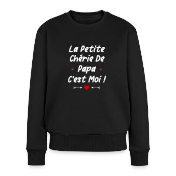 Petite princesse de papa - Pull Premium bio Femme - noir - Devant - Julia (174cm)