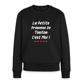 Petite princesse de tonton - Pull Premium bio Femme - noir - Devant - Julia (174cm)