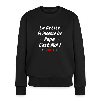 Petite princesse de papa - Pull Premium bio Femme - noir - Devant - Julia (174cm)