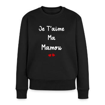 Je t'aime ma Mamou - Pull Premium bio Femme - noir - Devant - Julia (174cm)
