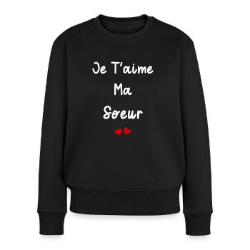 Je t'aime ma Soeur - Pull Premium bio Femme - noir - Devant - Julia (174cm)