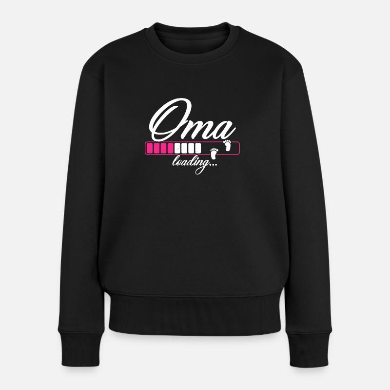 Oma loading - du wirst Oma - Frauen Premium Bio Pullover - Schwarz