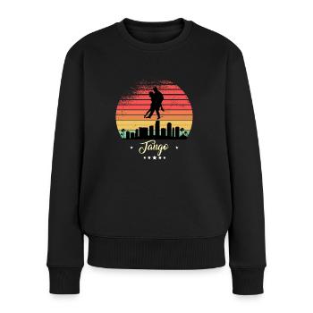 Tango tanzen Vintage Retro Sonnenuntergang Sport - Frauen Premium Bio Pullover - Schwarz - Vorne - Julia (174cm)