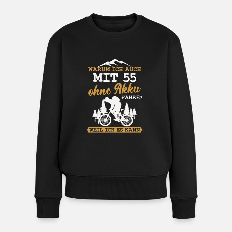 55 Geburtstag Radfahrer 55 Jahre Geschenk - Frauen Premium Bio Pullover - Schwarz