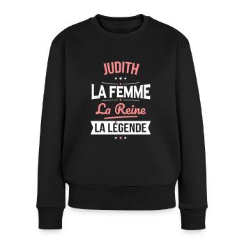 Judith - La Femme - La Reine - La Légende - Pull Premium bio Femme - noir - Devant - Julia (174cm)