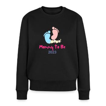 Mommy to Be 2023 - Frauen Premium Bio Pullover - Schwarz - Vorne - Julia (174cm)