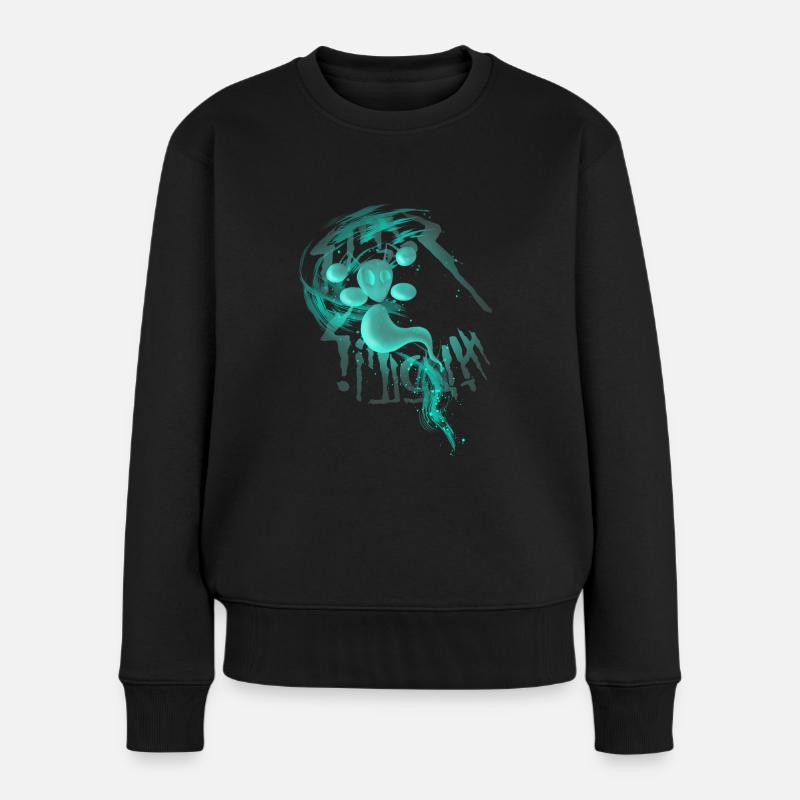 ANTIEN - Happy Halloween - Frauen Premium Bio Pullover - Schwarz