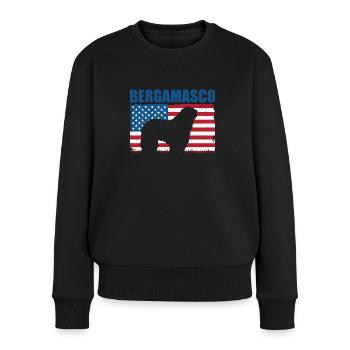 Bergamasker Hirtenhund - Frauen Premium Bio Pullover - Schwarz - Vorne - Julia (174cm)