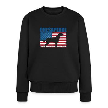 Chesapeake Bay Retriever - Frauen Premium Bio Pullover - Schwarz - Vorne - Julia (174cm)