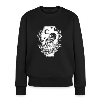 Squelettes amoureux cercueil - Pull Premium bio Femme - noir - Devant - Julia (174cm)