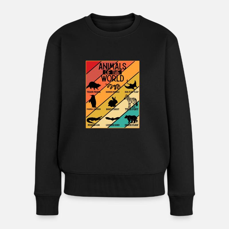 Animaux du monde - Pull Premium bio Femme - noir