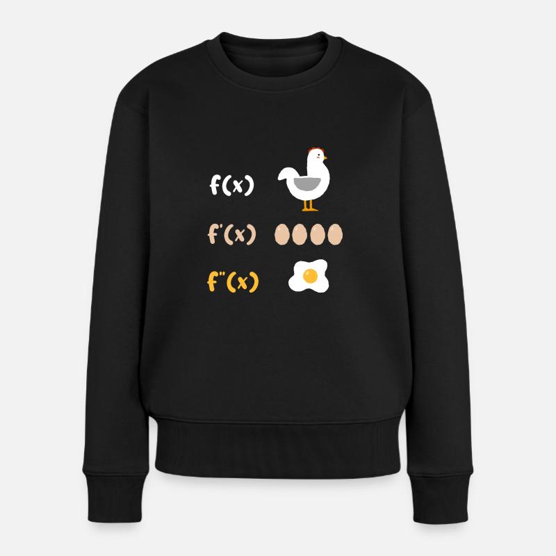 Mathe Ableitung Huhn Schüler Lehrer Geschenk - Frauen Premium Bio Pullover - Schwarz