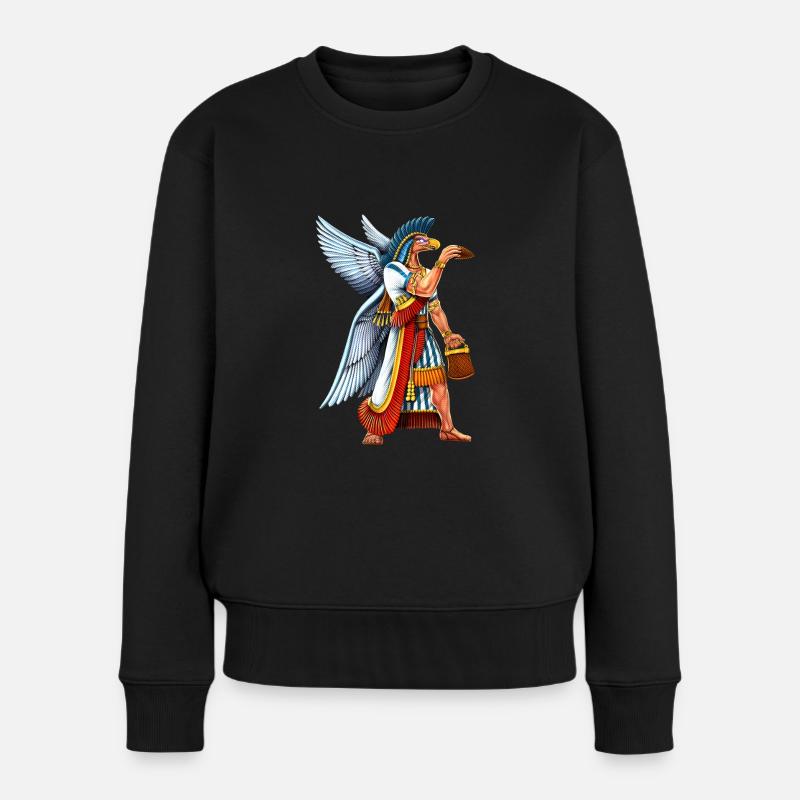 Uralter Anunnaki-Gott - Frauen Premium Bio Pullover - Schwarz