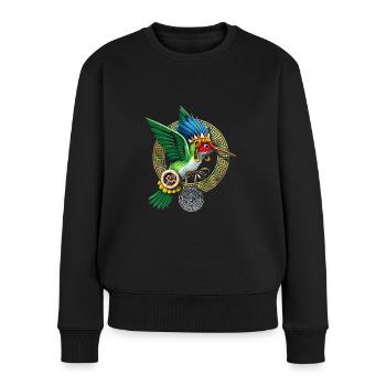 Aztec Hummingbird - Women's Premium Organic Jumper - black - Front - Julia (174cm)