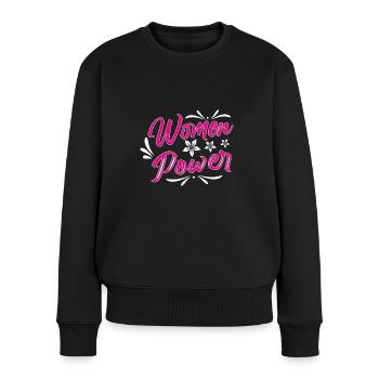 Girls Frauentag Frauenpower 8.März Weltfrauentag - Frauen Premium Bio Pullover - Schwarz - Vorne - Julia (174cm)