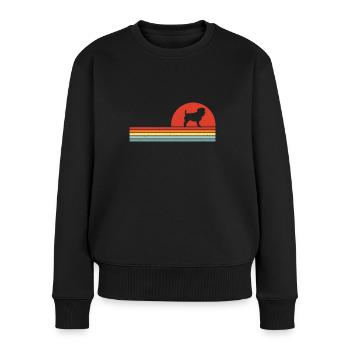 Affenpinscher Rétro - Pull Premium bio Femme - noir - Devant - Julia (174cm)