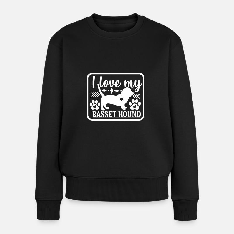 Basset Hound - Pull Premium bio Femme - noir
