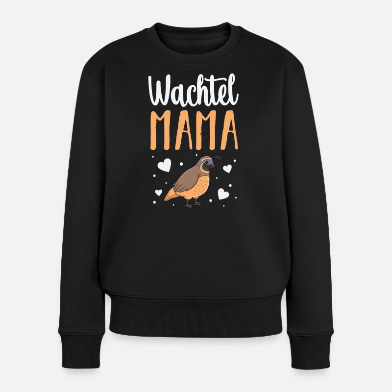 Wachtel - Frauen Premium Bio Pullover - Schwarz