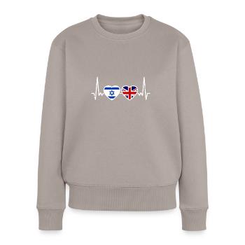 Israel UK Flag Israeli British - Women's Premium Organic Jumper - taupe - Front - Julia (174cm)