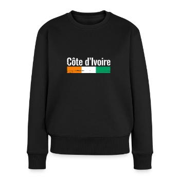 Côte d’Ivoire Drapeau ivoirien Ivoiriens - Pull Premium bio Femme - noir - Devant - Julia (174cm)