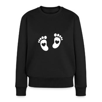 Schwangerschaft - Frauen Premium Bio Pullover - Schwarz - Vorne - Julia (174cm)