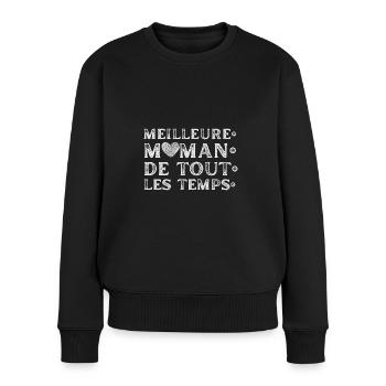 Meilleure maman de tout les temps - Pull Premium bio Femme - noir - Devant - Julia (174cm)