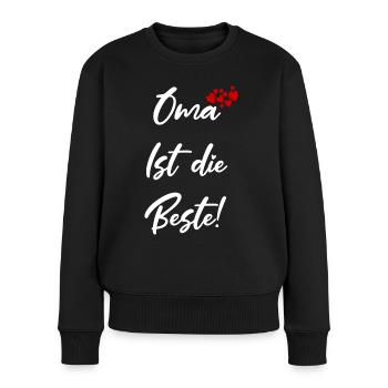 Oma ist die Beste Muttertagsgeschenk Beste Oma - Frauen Premium Bio Pullover - Schwarz - Vorne - Julia (174cm)