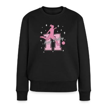 11. Geburtstag Fussball Fussballspielerin - Frauen Premium Bio Pullover - Schwarz - Vorne - Julia (174cm)