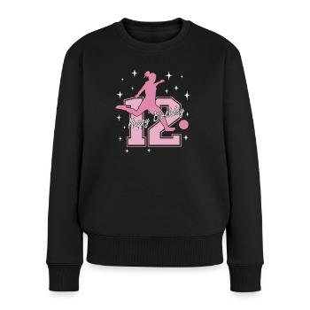 12. Geburtstag Fussball Fussballspielerin - Frauen Premium Bio Pullover - Schwarz - Vorne - Julia (174cm)