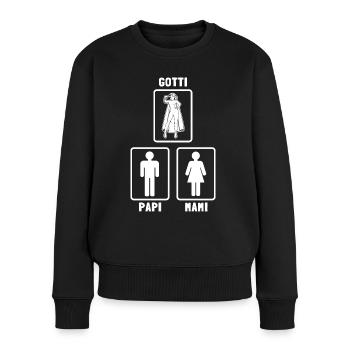Gotti Held - Frauen Premium Bio Pullover - Schwarz - Vorne - Julia (174cm)