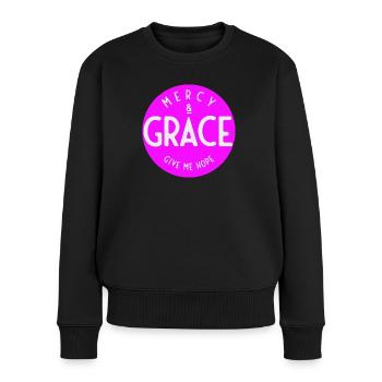 Jesus Christus von Nazareth Glaube Bibel Jesus - Frauen Premium Bio Pullover - Schwarz - Vorne - Julia (174cm)